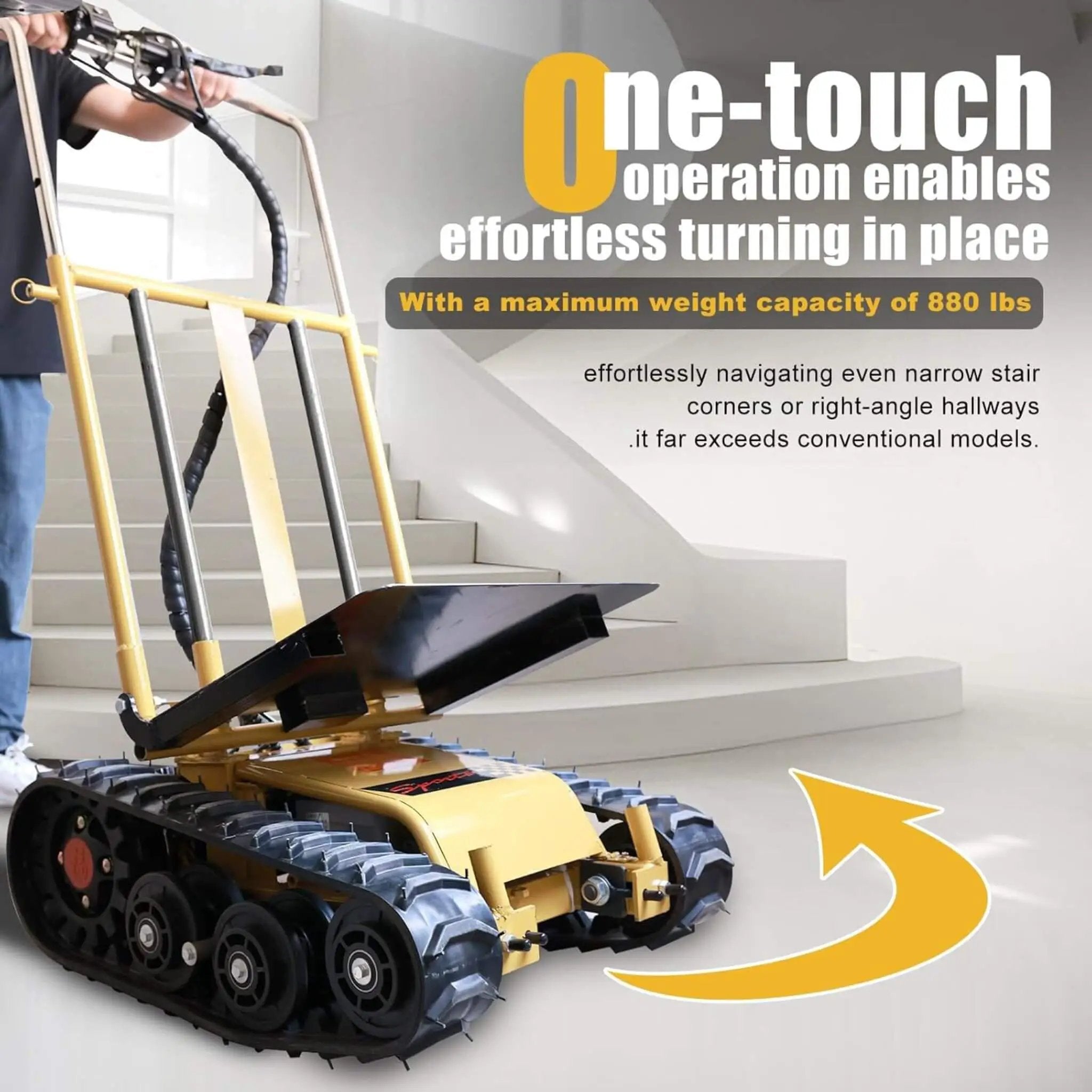 Heavy-Duty 880 LBS Foldable Electric Stair Climbing Dolly Hand Trucks (SAK31497) by SAKSBY WHOLESALE