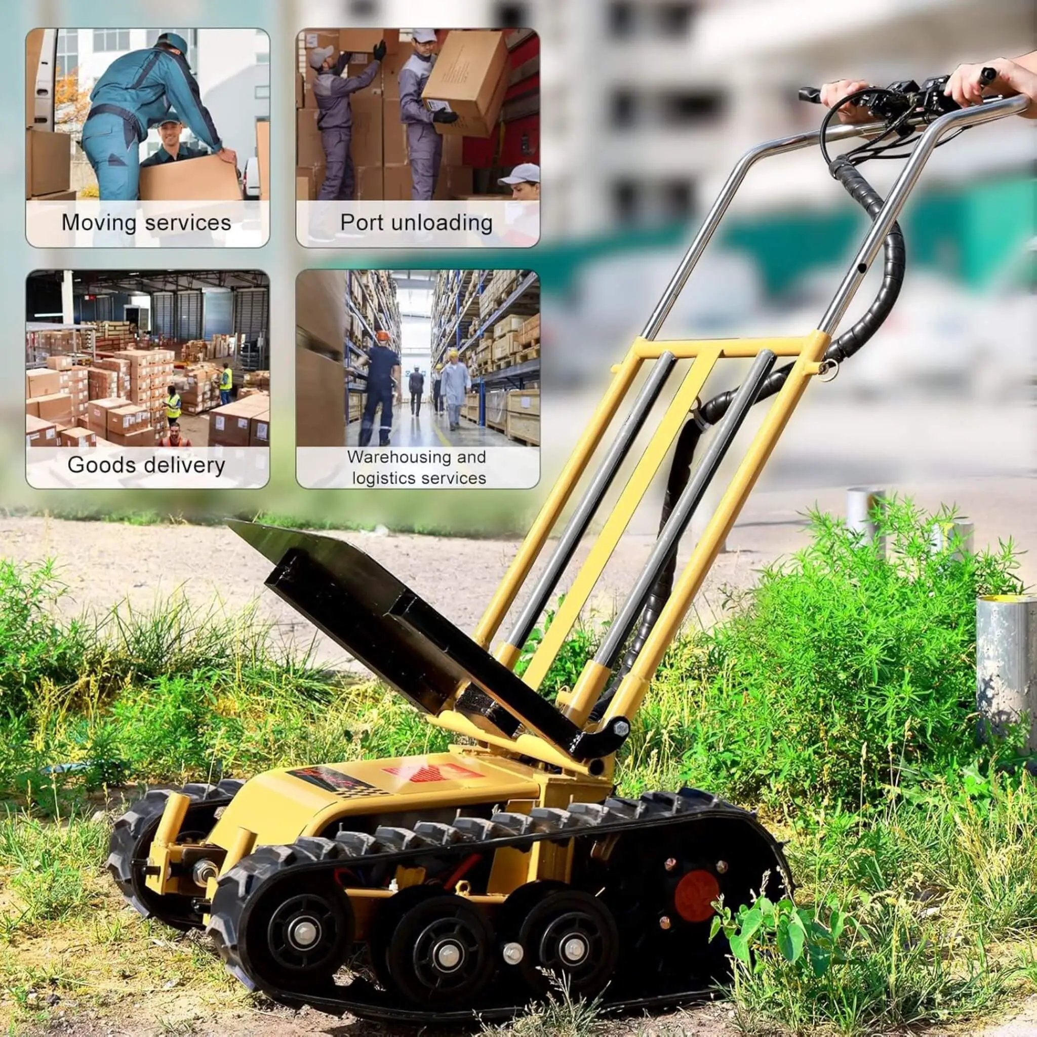 Heavy-Duty 880 LBS Foldable Electric Stair Climbing Dolly Hand Trucks (SAK31497) by SAKSBY WHOLESALE