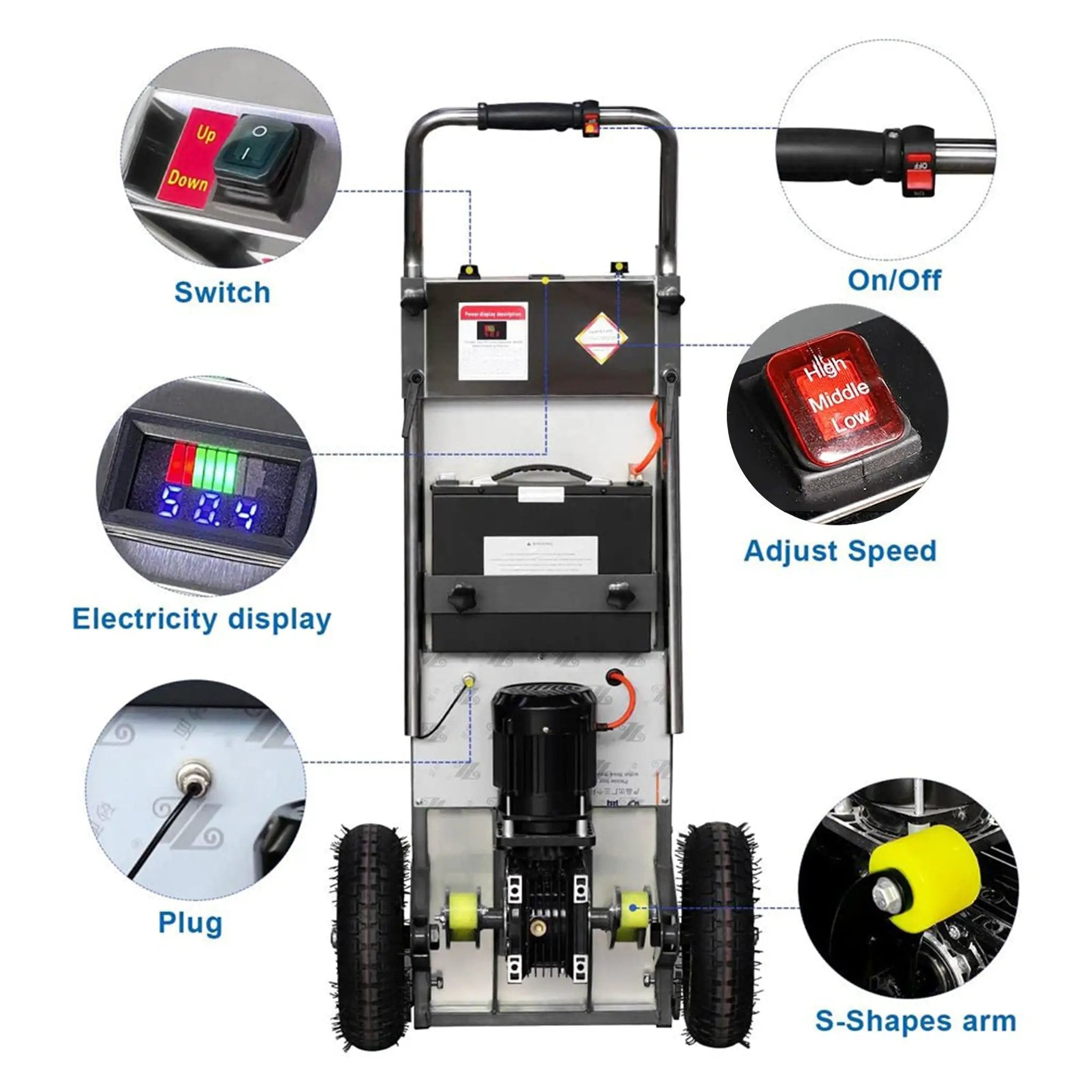 Heavy-Duty 880LBS Electric Motorized Stair Climbing Hand Truck Dolly (SAK72821) by SAKSBY WHOLESALE