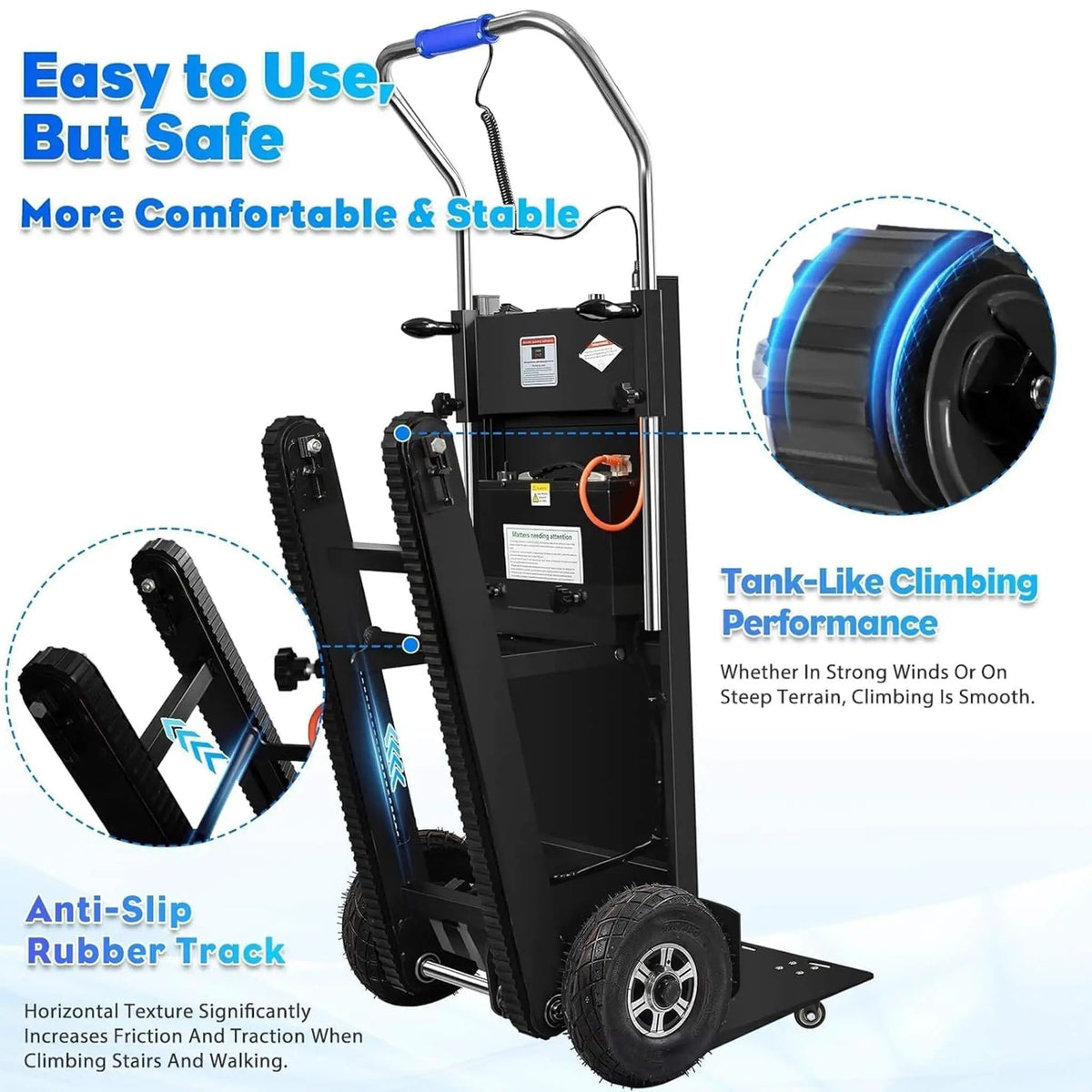 Heavy-Duty 900LBS Electric Motorized Stair Climbing Dolly (SAK75803), photo 4 of 13