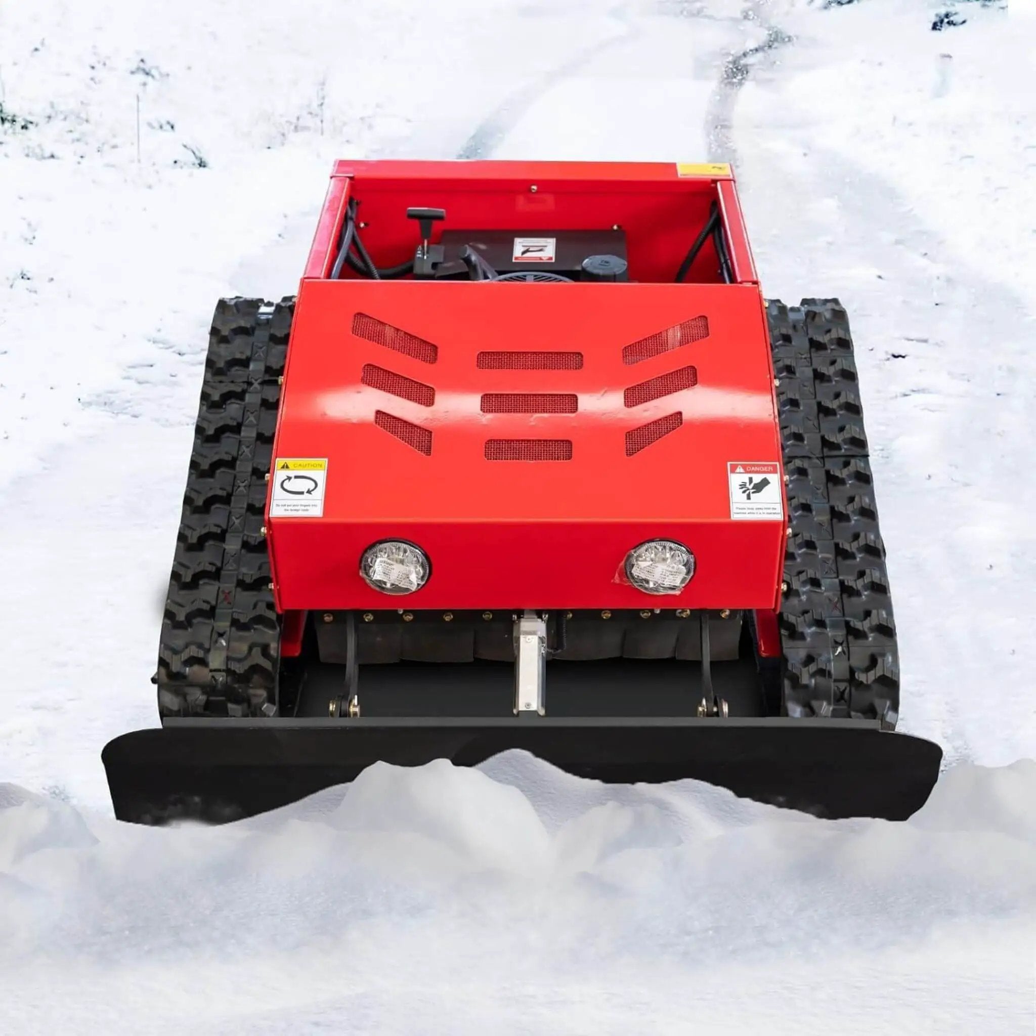 Heavy-Duty 9HP Commercial Remote-Controlled Oil-Electric Hybrid Track Drive With Plow (SAK76425) by SAKSBY WHOLESALE