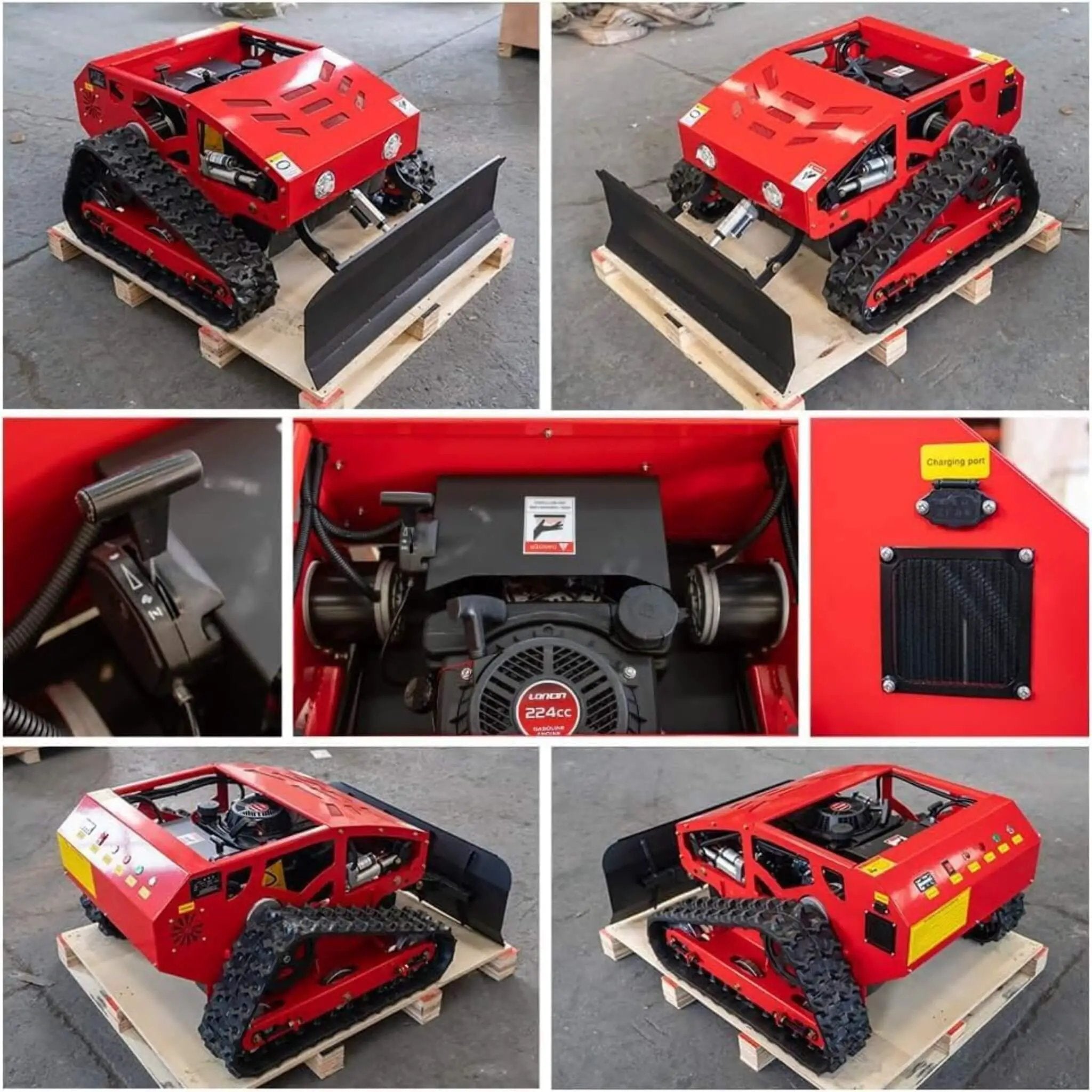 Heavy-Duty 9HP Commercial Remote-Controlled Oil-Electric Hybrid Track Drive With Plow (SAK76425) by SAKSBY WHOLESALE