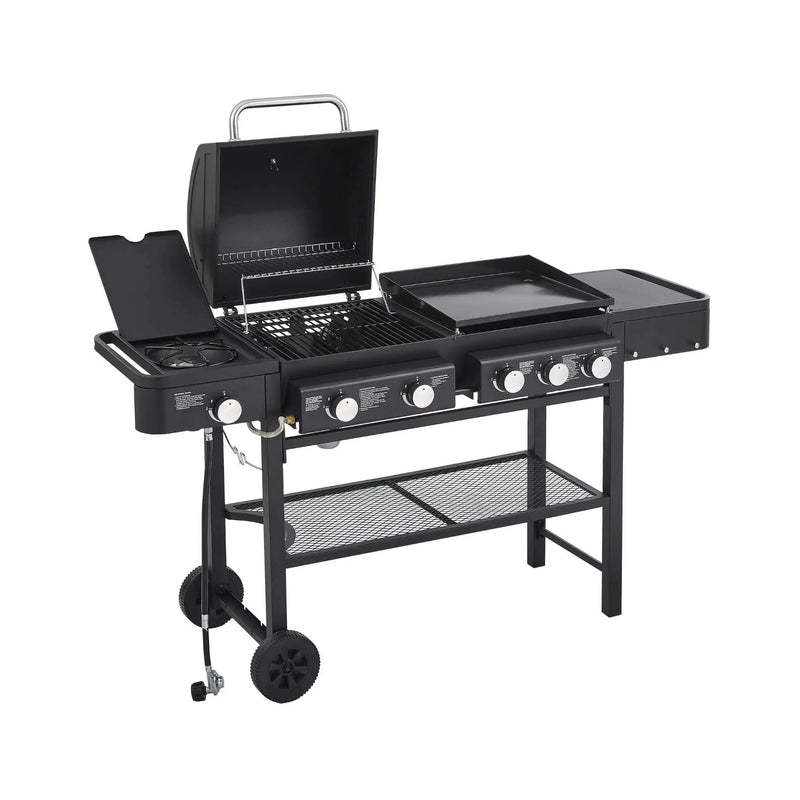 Castelle Flame Heavy-Duty All-In-One Outdoor 5-Burner 56K BTU Liquid Propane Grill (SAK57124) by SAKSBY WHOLESALE
