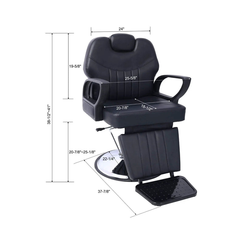 Heavy-Duty Extra-Wide PU Leather Hydraulic Reclining Barber Chair (SAK74613) by SAKSBY WHOLESALE