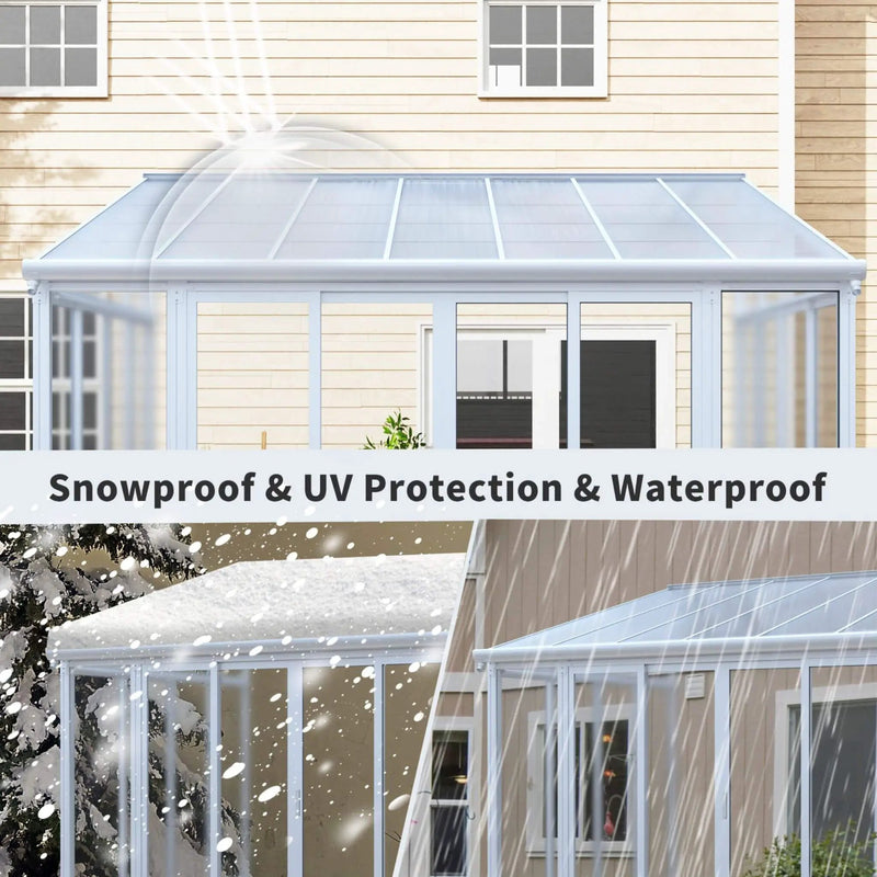[10X14FT] Alora Lumina Heavy-Duty All-Season Aluminum Alloy Patio Sunroom With 3 Lockable Sliding Doors (SAK62713) by SAKSBY WHOLESALE