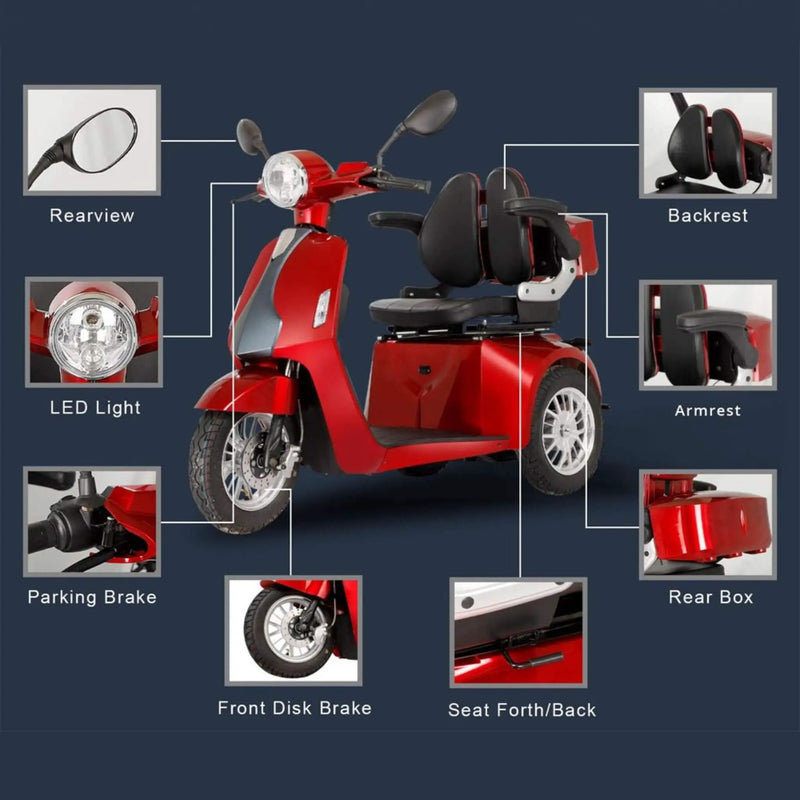 Zvg Heavy-Duty 800W All-Terrain Electric Powered Mobility Scooter For Seniors & Adults (SAK96314) by SAKSBY WHOLESALE