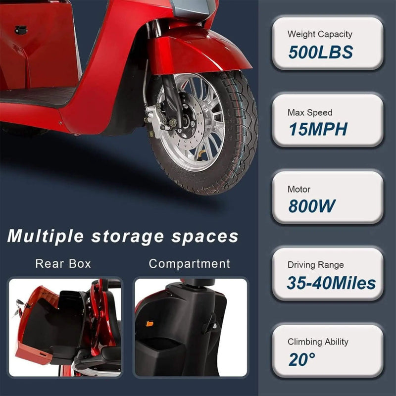 Zvg Heavy-Duty 800W All-Terrain Electric Powered Mobility Scooter For Seniors & Adults (SAK96314) by SAKSBY WHOLESALE