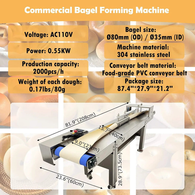Heavy-Duty 110V Automatic Commercial Stainless Steel Bagel Machine (SAK54086) by SAKSBY WHOLESALE