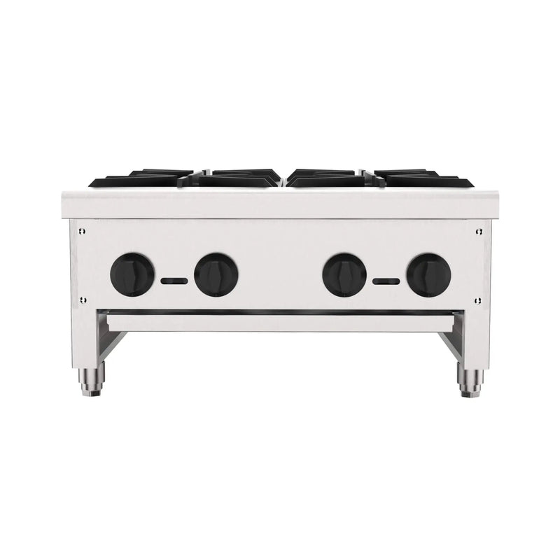 Heavy-Duty Commercial 112K BTU 4-Burner Stainless Steel Gas Stove Hot Plate (SAK39201) by SAKSBY WHOLESALE
