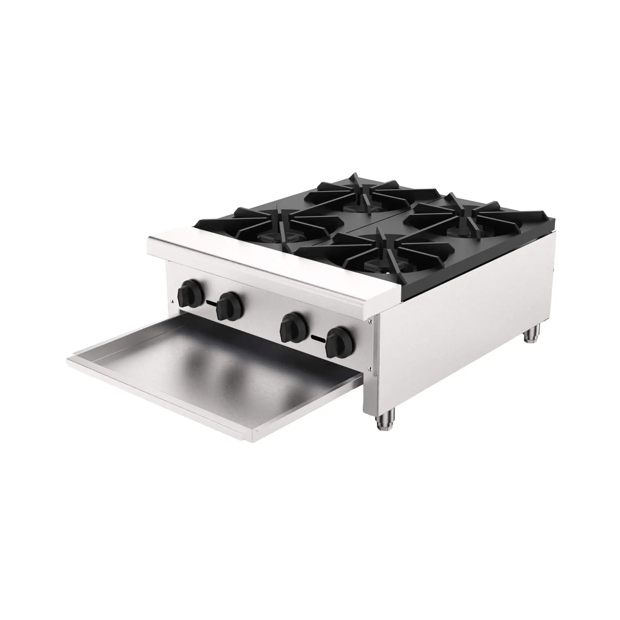 Heavy-Duty Commercial 112K BTU 4-Burner Stainless Steel Gas Stove Hot Plate (SAK39201) by SAKSBY WHOLESALE