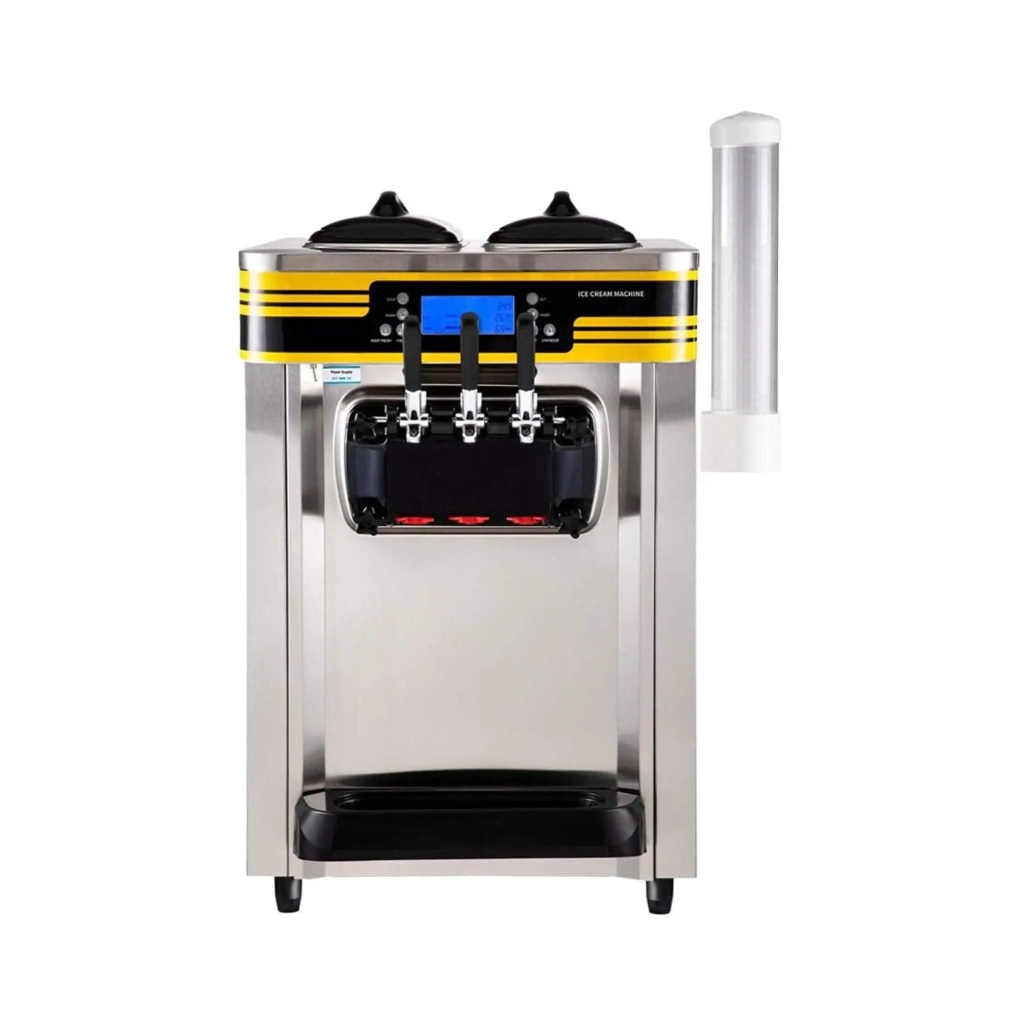 Heavy-Duty Commercial 3-Flavor 2350W Countertop Soft Serve Ice Cream Maker Machine (SAK63972) by SAKSBY WHOLESALE