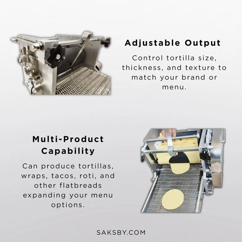 Heavy-Duty Commercial Automatic Corn Tortilla Making Machine (SAK60513) by SAKSBY WHOLESALE
