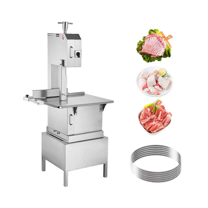 Heavy-Duty Commercial 2200W Electric Meat Bone Saw Cutting Band Machine With 6 Saw Blades (SAK91753) by SAKSBY WHOLESALE