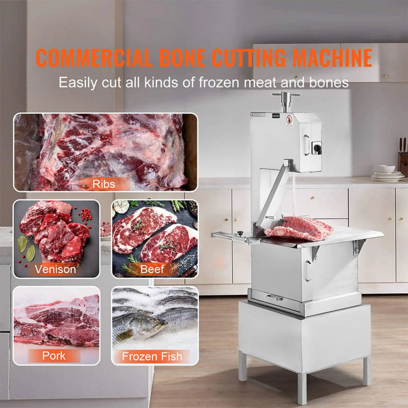 Heavy-Duty Commercial 2200W Electric Meat Bone Saw Cutting Band Machine With 6 Saw Blades (SAK91753) by SAKSBY WHOLESALE