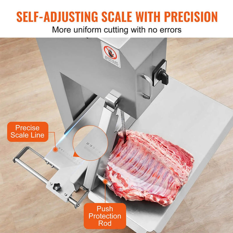 Heavy-Duty Commercial 2200W Electric Meat Bone Saw Cutting Band Machine With 6 Saw Blades (SAK91753) by SAKSBY WHOLESALE