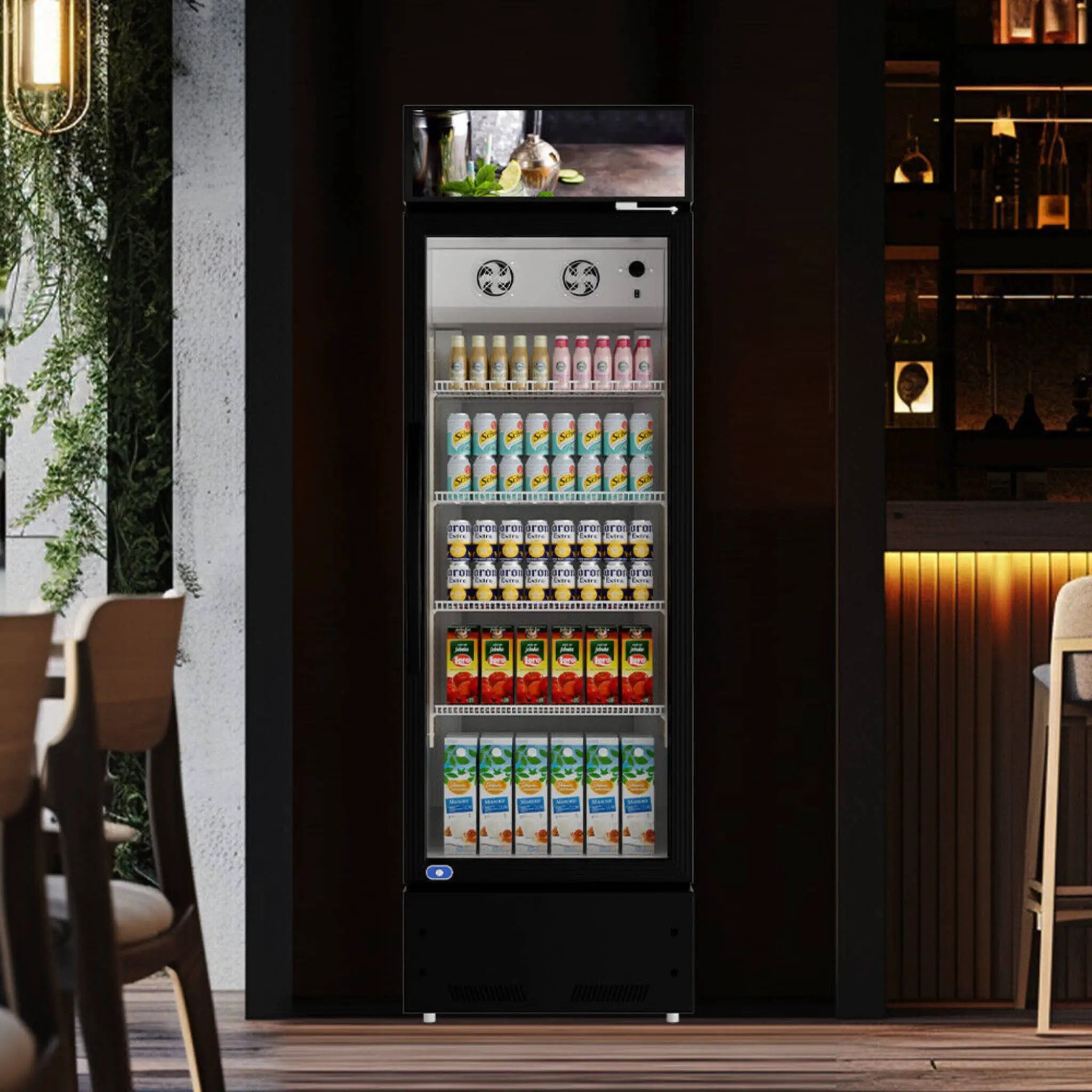 Heavy-Duty 23-Inch Commercial Single Glass Door Refrigerator With LED Lights (SAK43533) by SAKSBY WHOLESALE