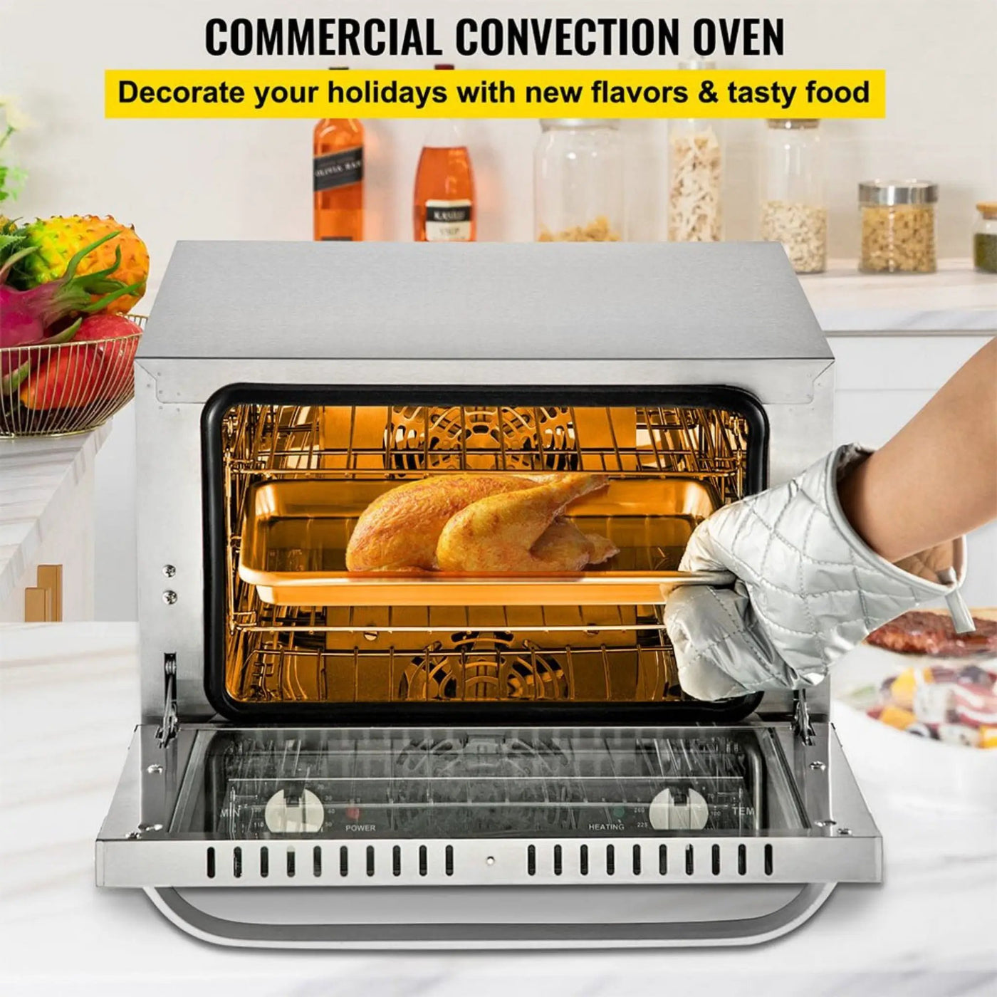Heavy-Duty Commercial Stainless Steel Countertop Convection Toaster Oven (SAK51683) by SAKSBY WHOLESALE