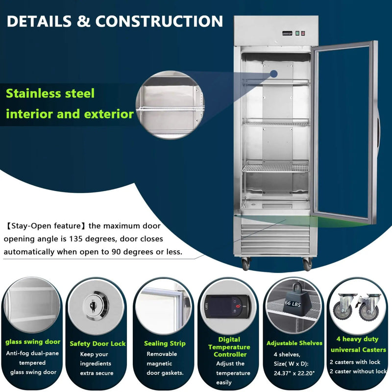 Heavy-Duty Commercial Upright ETL Certified Freezer For Restaurants, Bars, And Supermarkets (SAK01847) by SAKSBY WHOLESALE