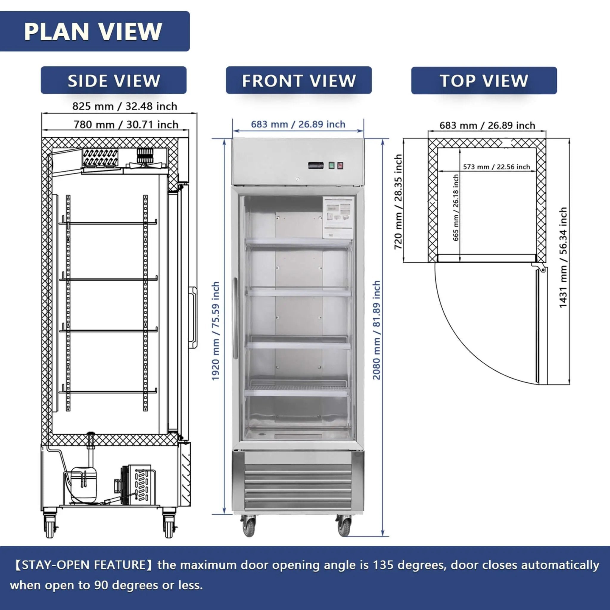 Heavy-Duty Commercial Upright ETL Certified Freezer For Restaurants, Bars, And Supermarkets (SAK01847) by SAKSBY WHOLESALE