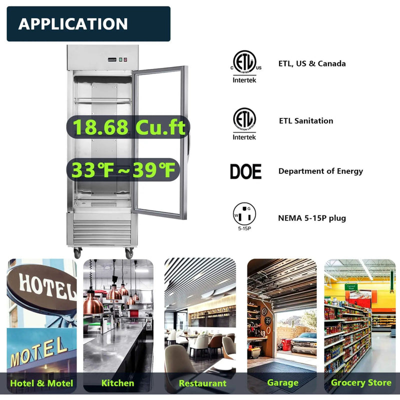 Heavy-Duty Commercial Upright ETL Certified Freezer For Restaurants, Bars, And Supermarkets (SAK01847) by SAKSBY WHOLESALE