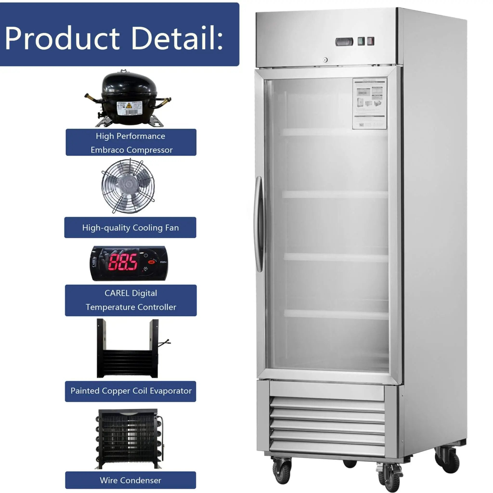 Heavy-Duty Commercial Upright ETL Certified Freezer For Restaurants, Bars, And Supermarkets (SAK01847) by SAKSBY WHOLESALE