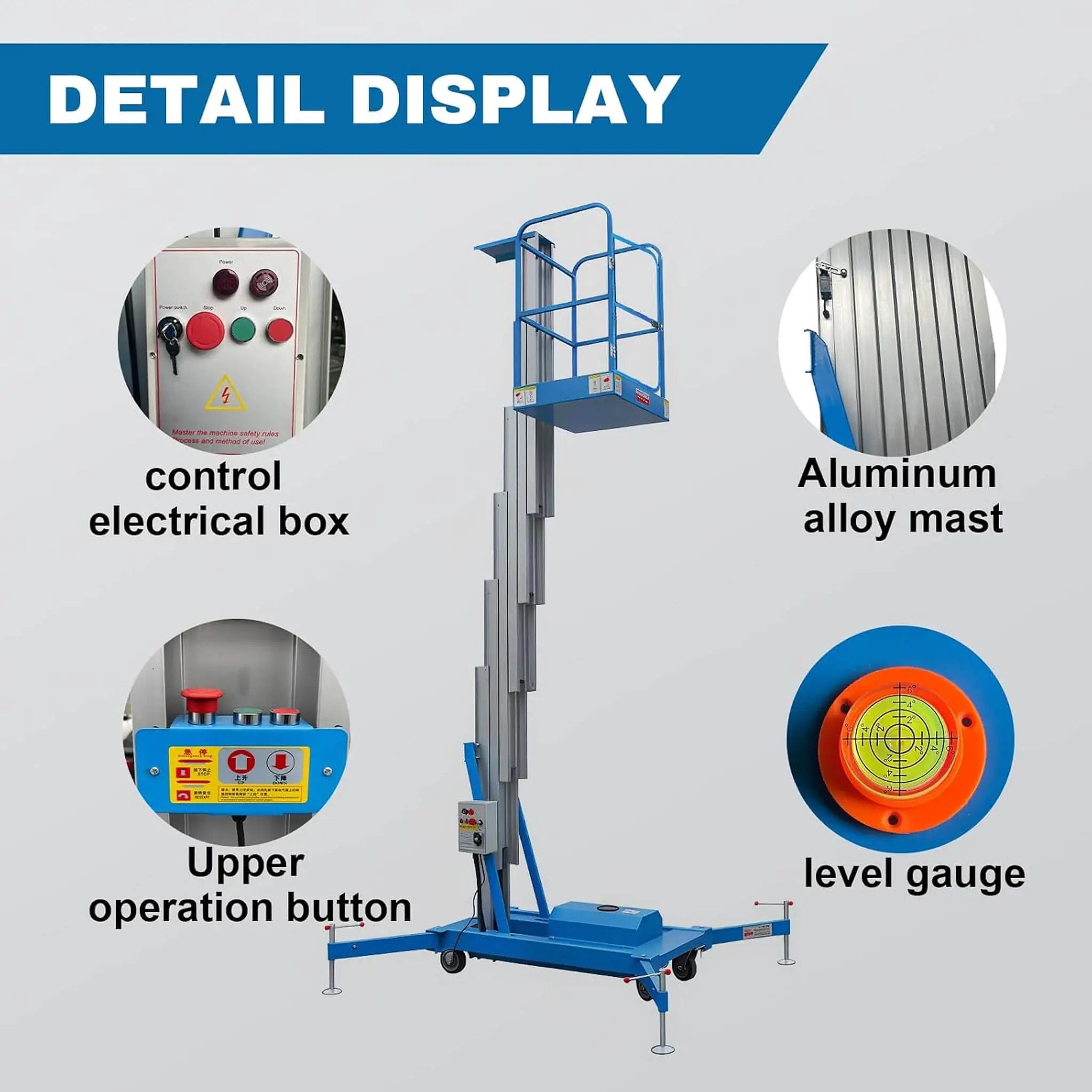 Heavy-Duty Electric Hydraulic Aluminum Mobile Man Lift (SAK20587) by SAKSBY WHOLESALE