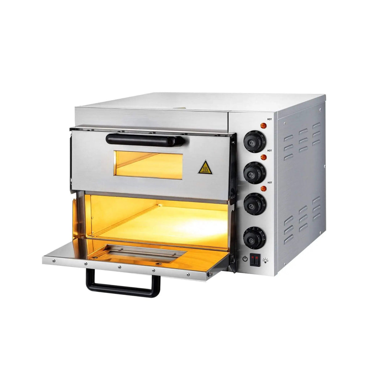 Heavy-Duty Electric 2000W Indoor Commercial Countertop Double Deck Pizza Oven (SAK36147) by SAKSBY WHOLESALE