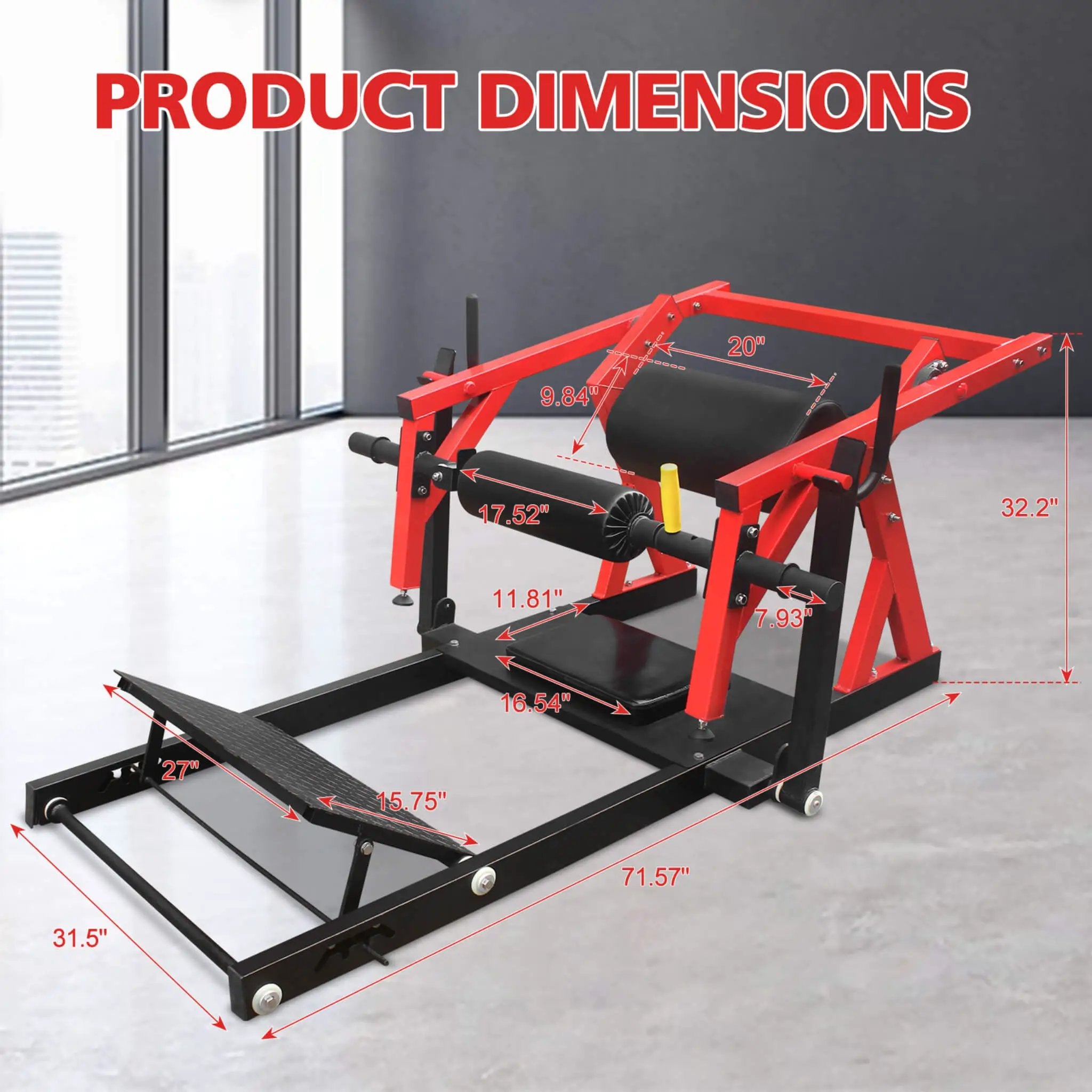 Rovix Heavy-Duty High Strength Steel Hip Thruster With Non-Slip Handles And Comfortable Foam Paddings (SAK92581) by SAKSBY WHOLESALE