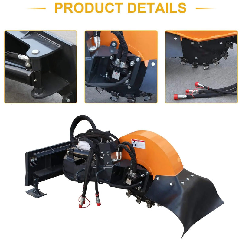 Heavy-Duty Hydraulic Skid Steer Stump Grinder Attachment With 24-Inch Wheel (SAK82954) by SAKSBY WHOLESALE