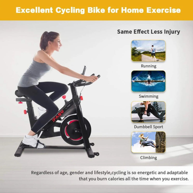 IFast Heavy-Duty Indoor Smart Stationary Fitness Cardio Training Spin Bike For Home Gyms (SAK65195) by SAKSBY WHOLESALE