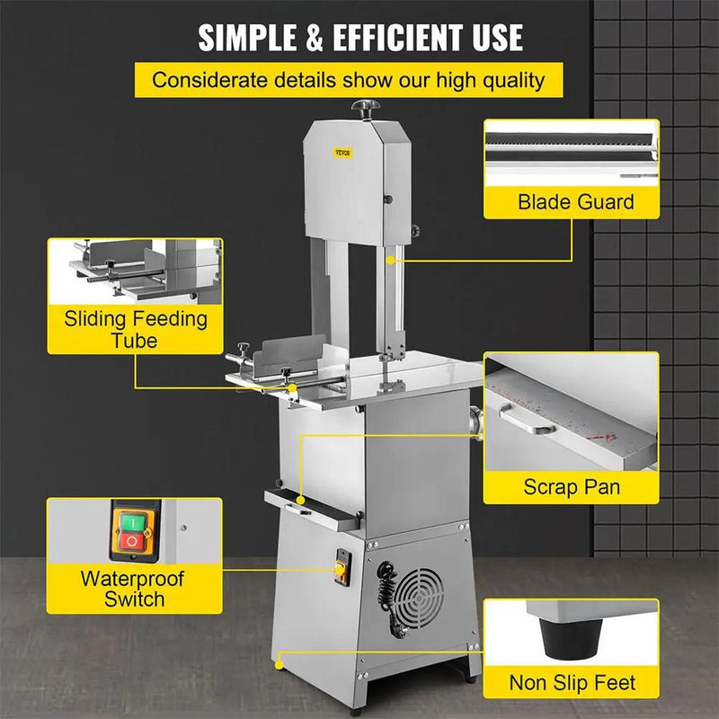 Heavy-Duty Industrial Electric Meat Bandsaw Bone Cutting Machine, 550W (SAK47410) by SAKSBY WHOLESALE