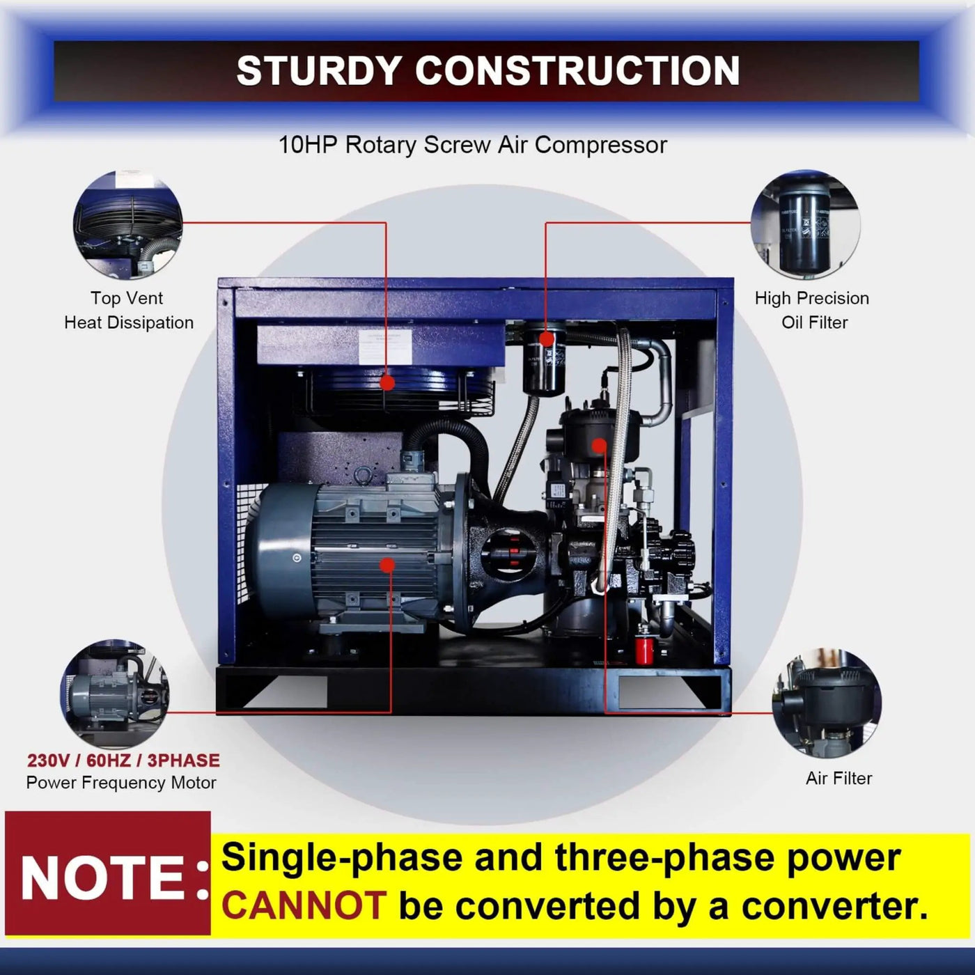 Heavy-Duty Industrial Rotary Screw Air Compressor (SAK04891) by SAKSBY WHOLESALE