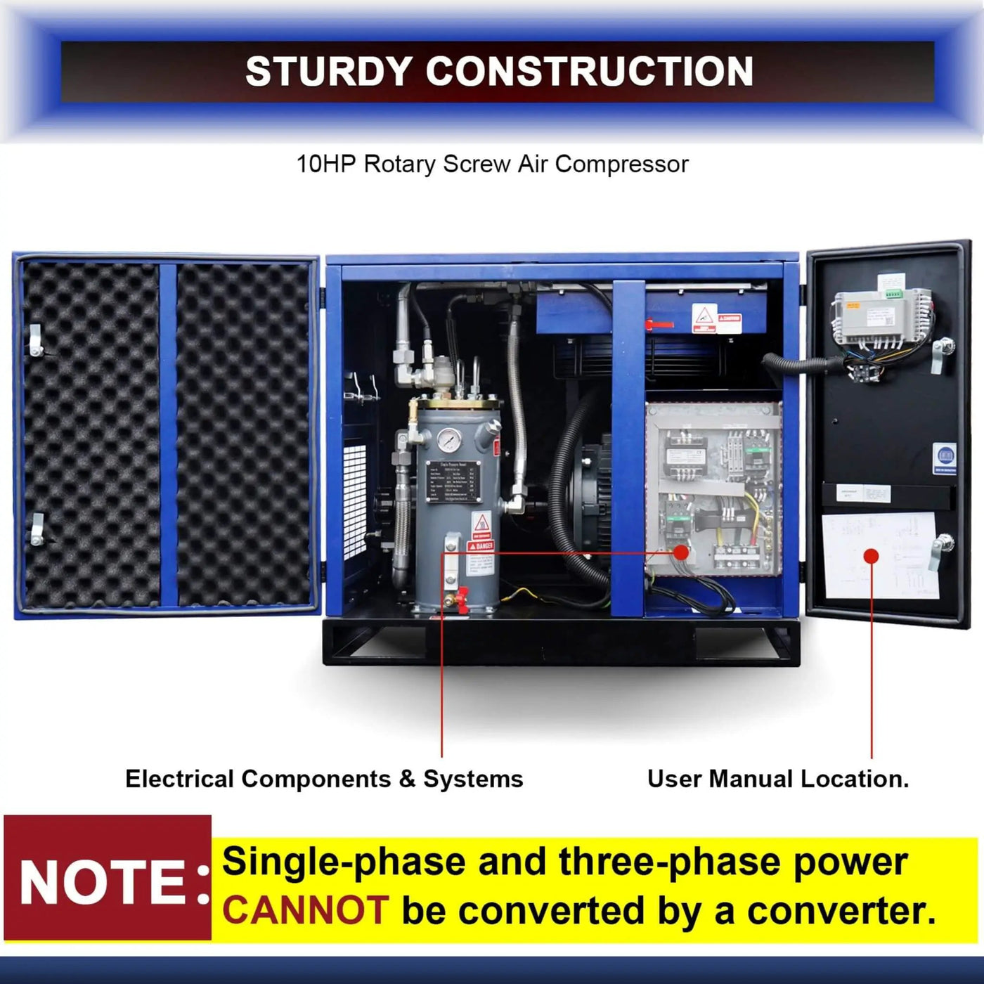 Heavy-Duty Industrial Rotary Screw Air Compressor (SAK04891) by SAKSBY WHOLESALE