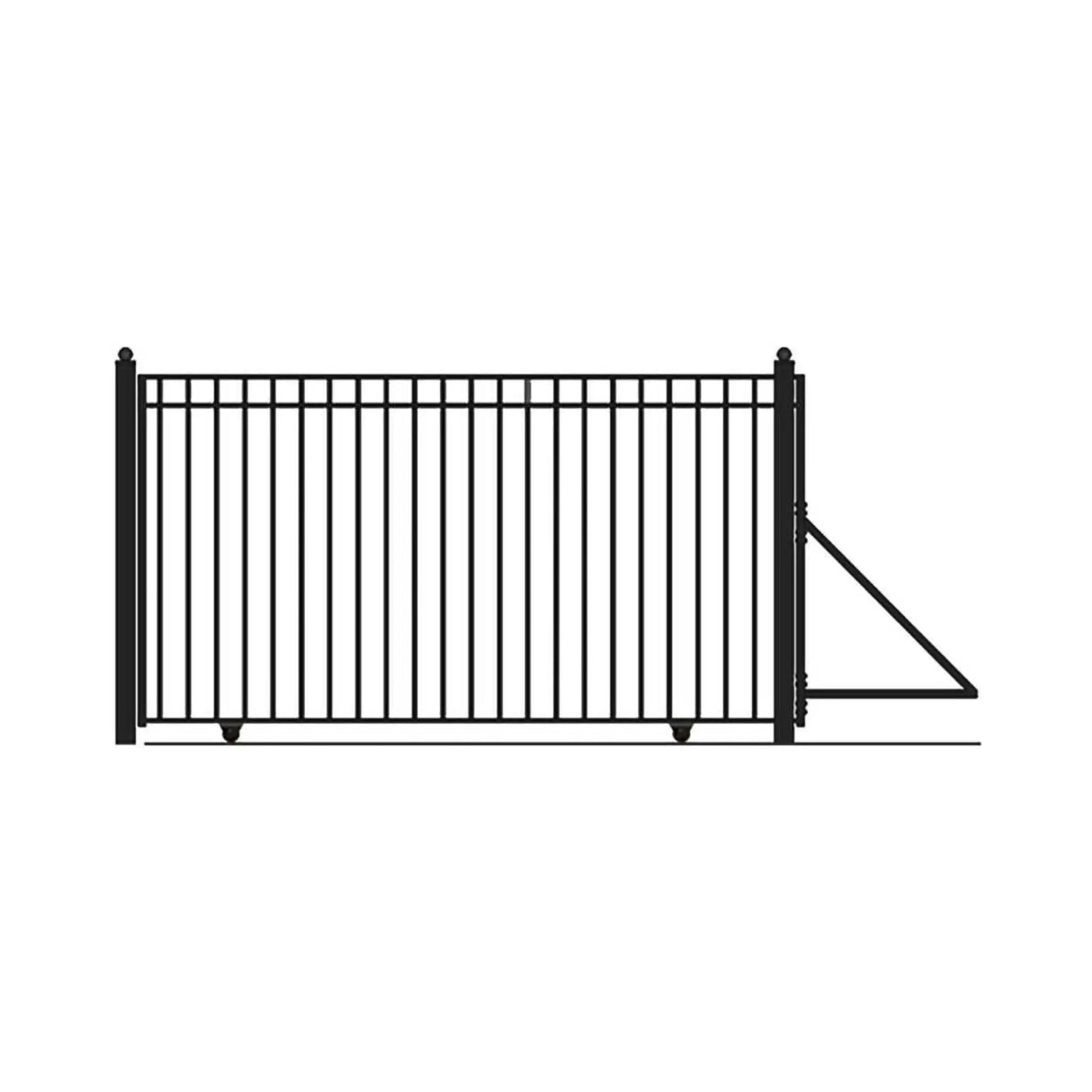 [12-30FT] Heavy-Duty Madrid-Style Premium Steel Sliding Driveway Gate (SAK23857) by SAKSBY WHOLESALE