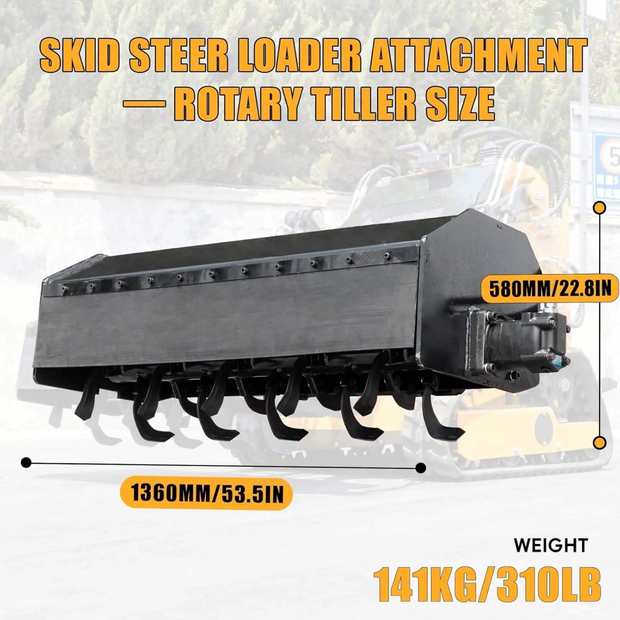 Heavy-Duty Mini Loader Rotary Tiller Skid Steer Attachment (SAK93265) by SAKSBY WHOLESALE