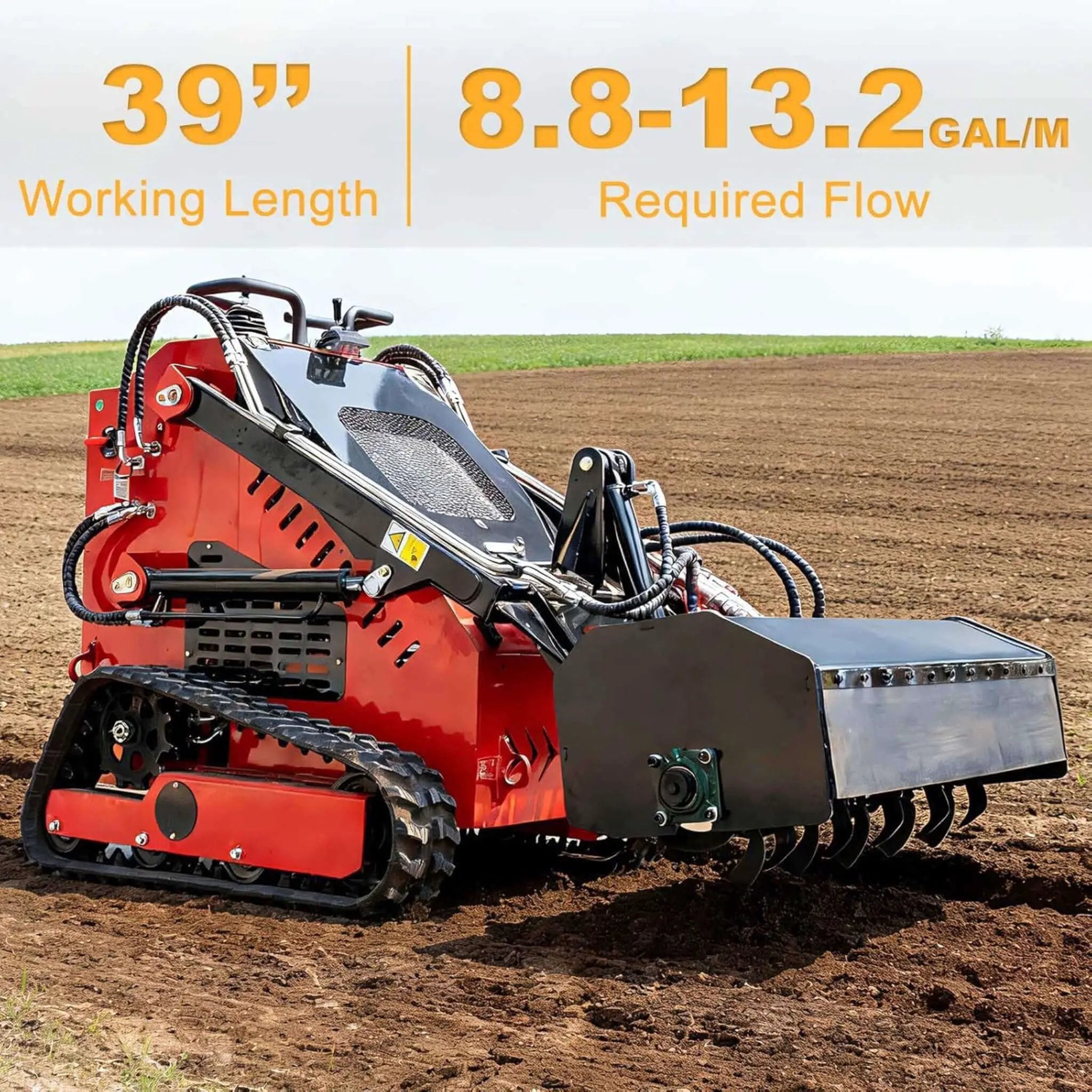Heavy-Duty Mini Loader Rotary Tiller Skid Steer Attachment (SAK93265) by SAKSBY WHOLESALE