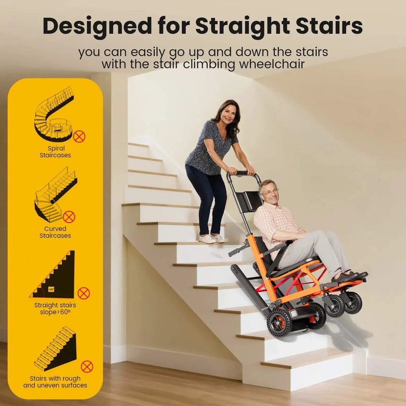 Motivo Heavy-Duty 440LBS Motorized Stair Climbing Wheelchair [FDA-Approved] (SAK47103) by SAKSBY WHOLESALE