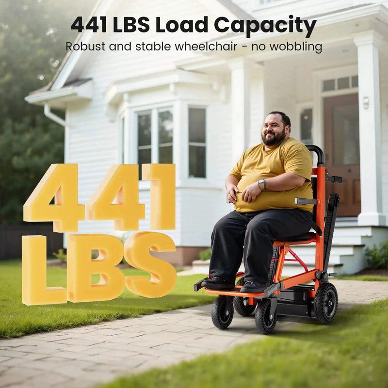 Motivo Heavy-Duty 440LBS Motorized Stair Climbing Wheelchair [FDA-Approved] (SAK47103) by SAKSBY WHOLESALE