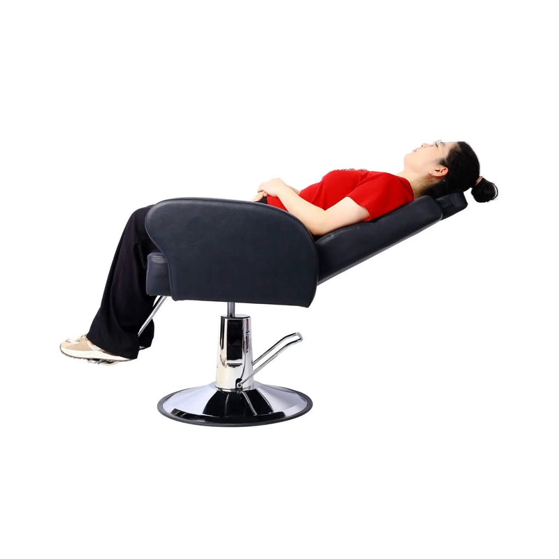Heavy-Duty Multifunctional PU Leather Reclining Hydraulic Barber Chair W/ Chrome Steel Base (SAK35719) by SAKSBY WHOLESALE