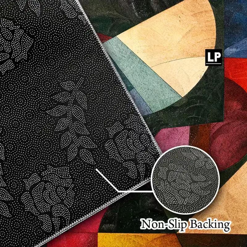 Heavy-Duty Non-Slip Abstract Geometric Velvet Area Carpet by House Of Avana