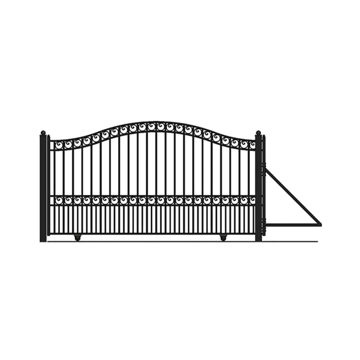[12-18FT] Heavy-Duty Paris-Style Premium Steel Sliding Driveway Gate (SAK14850) by SAKSBY WHOLESALE