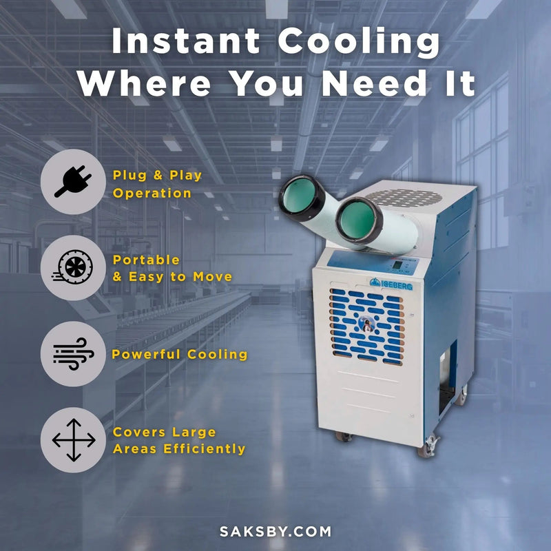 Heavy-Duty Portable 13.7K BTU Commercial 115V 1-Ton Air-Cooled Spot Cooler (SAK90671) by SAKSBY WHOLESALE