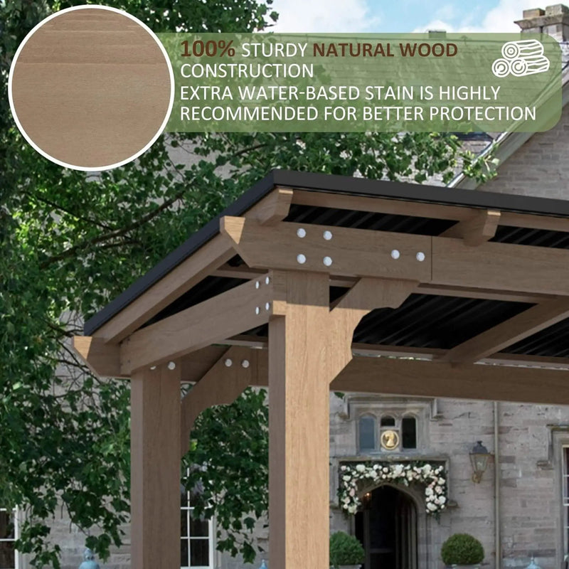 Alora Heavy-Duty Premium Wooden Grill Gazebo With Sloped Metal Roof (SAK61583) by SAKSBY WHOLESALE