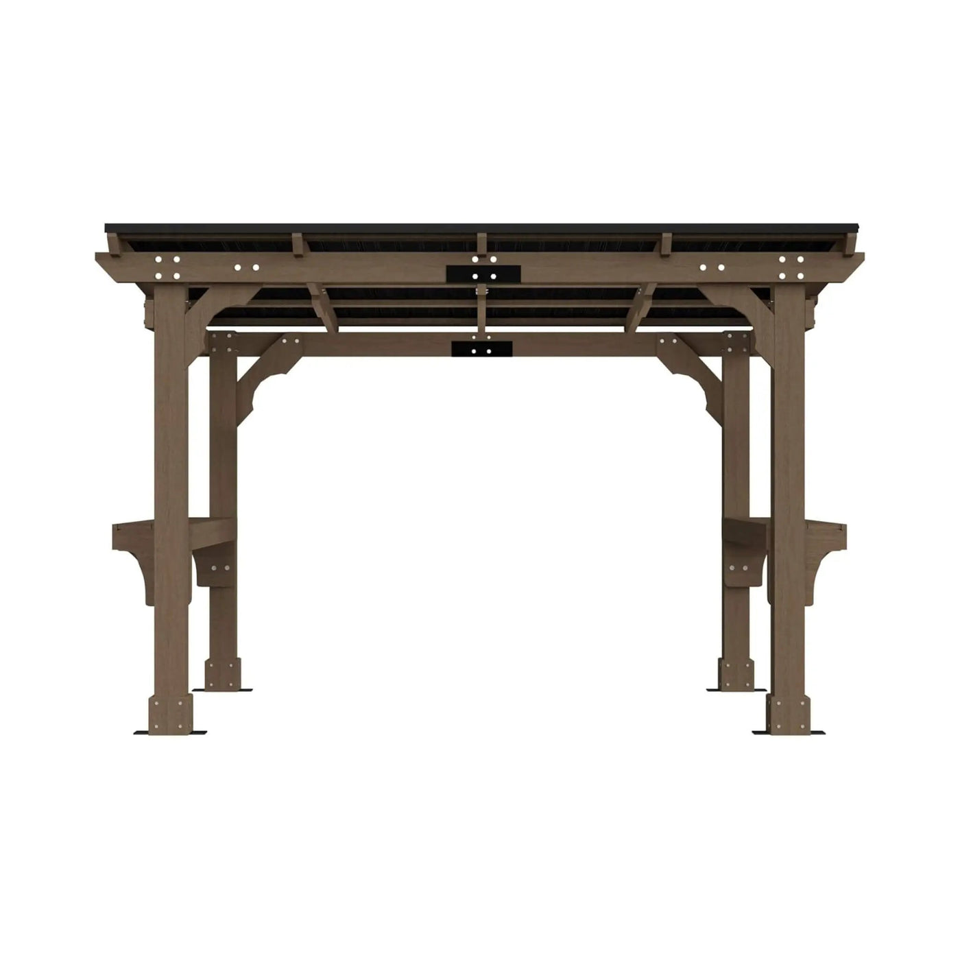 Heavy-Duty Premium Wooden Grill Gazebo With Sloped Metal Roof (SAK61583) by SAKSBY WHOLESALE