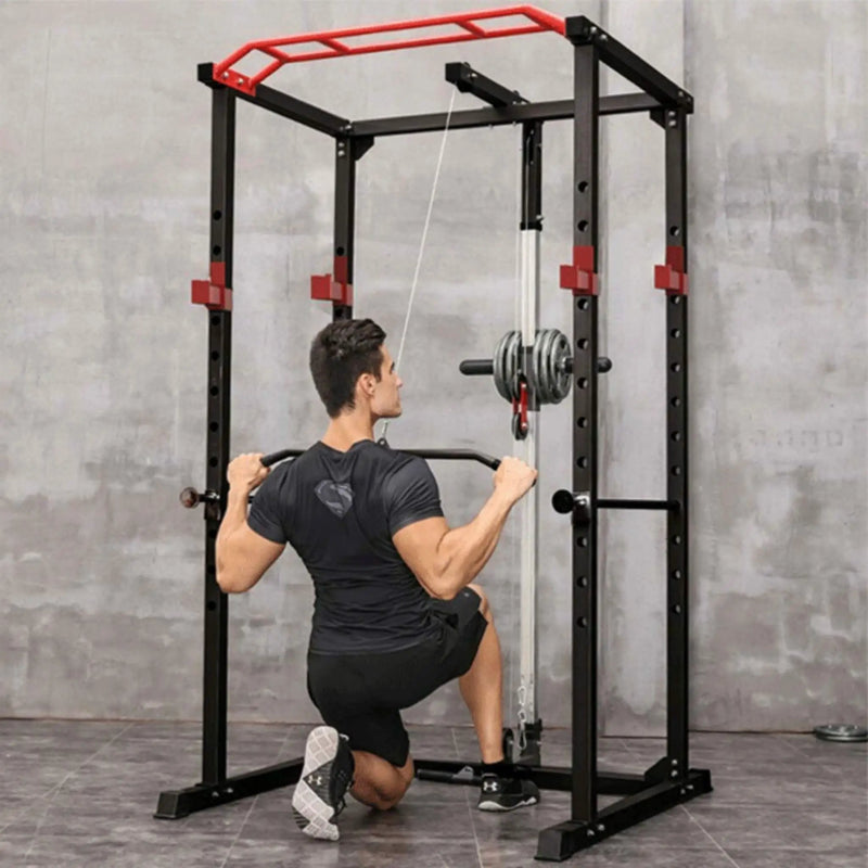 Rovix Heavy-Duty 1000LBS Professional Multi-Function Adjustable Power Cage Rack (SAK98149) by SAKSBY WHOLESALE