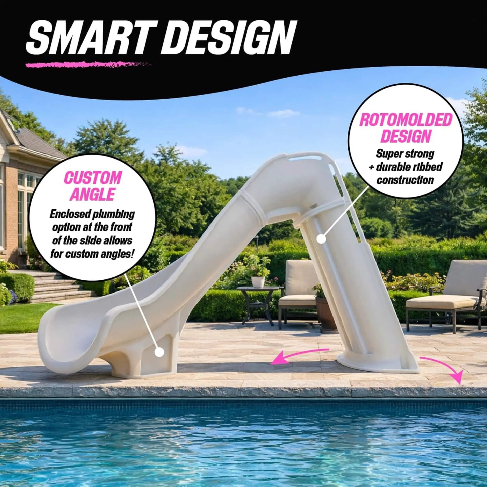 Heavy-Duty Commercial Reinforced Leak-Proof Waterslide With Handrails (SAK93157) by SAKSBY WHOLESALE