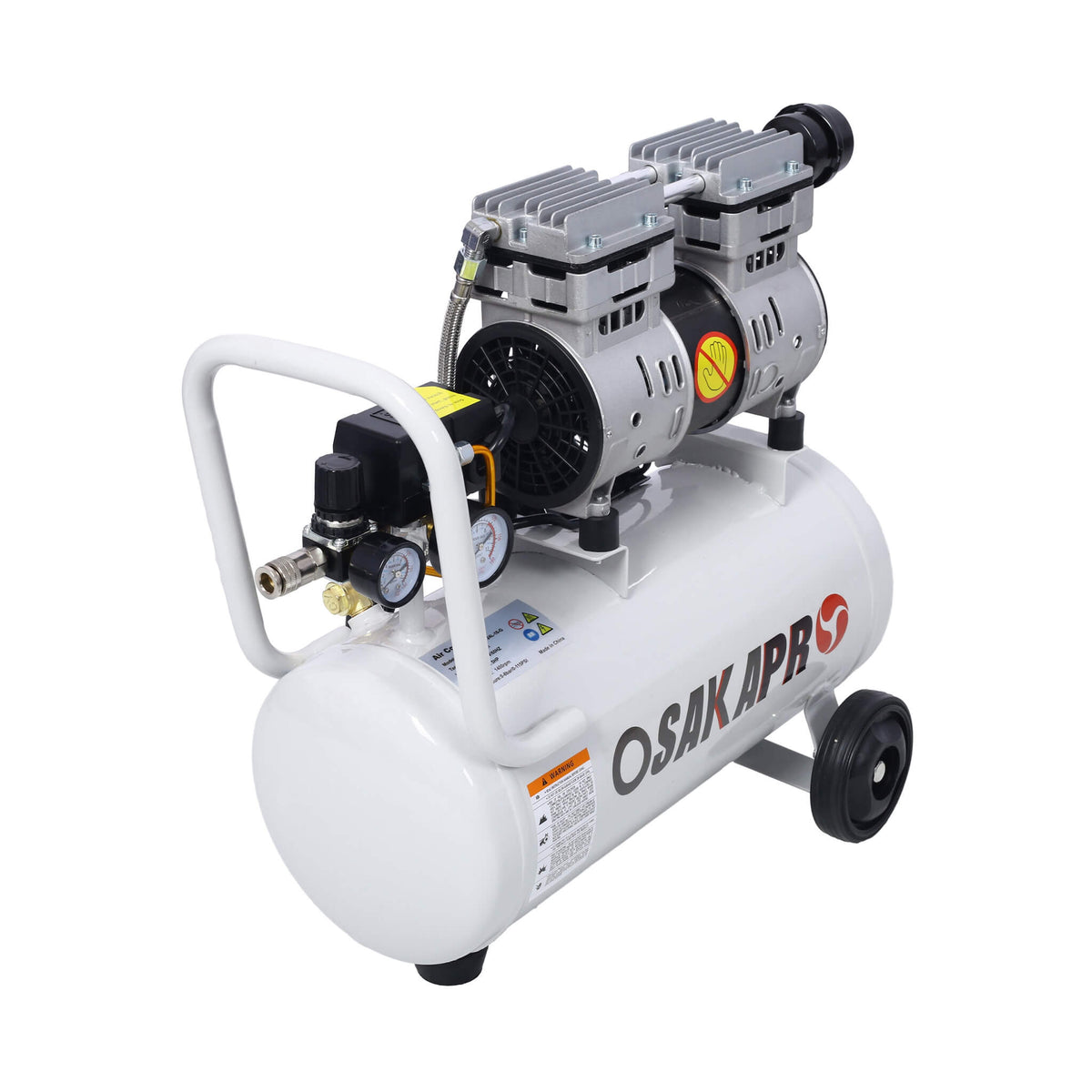 Heavy Duty 1.5/2.5HP Silent Oil-Free Portable Air Compressor With Wheels And Auto Drain (SAK53462) by SAKSBY WHOLESALE