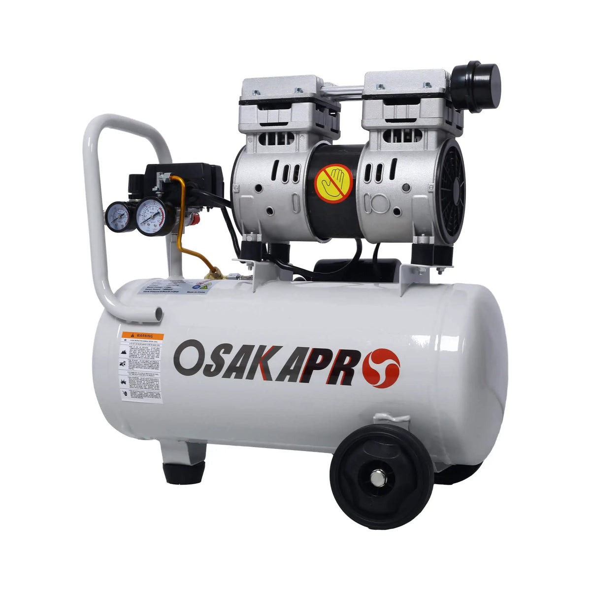 Heavy Duty 1.5/2.5HP Silent Oil-Free Portable Air Compressor With Wheels And Auto Drain (SAK53462) by SAKSBY WHOLESALE