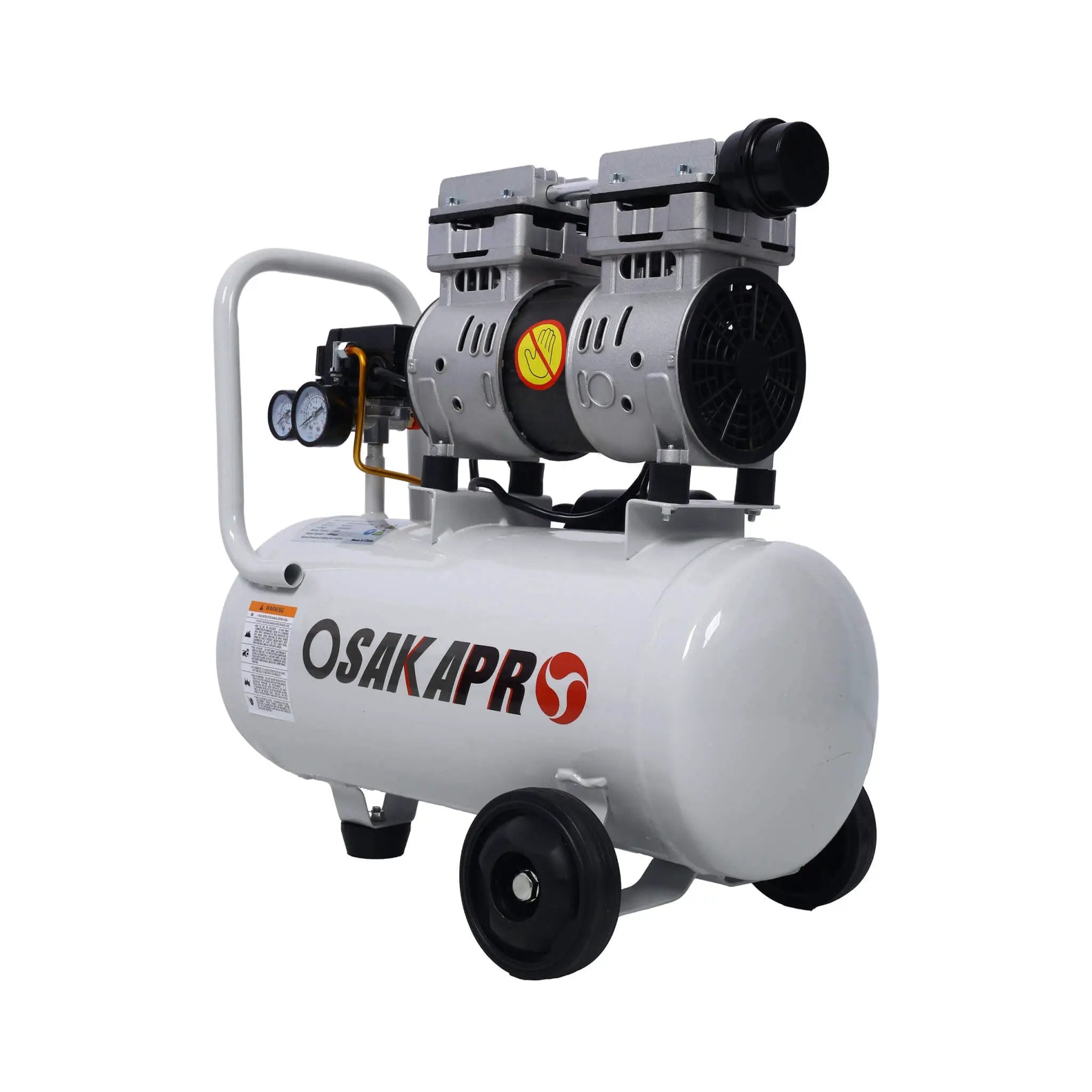 Heavy Duty 1.5/2.5HP Silent Oil-Free Portable Air Compressor With Wheels And Auto Drain (SAK53462) by SAKSBY WHOLESALE