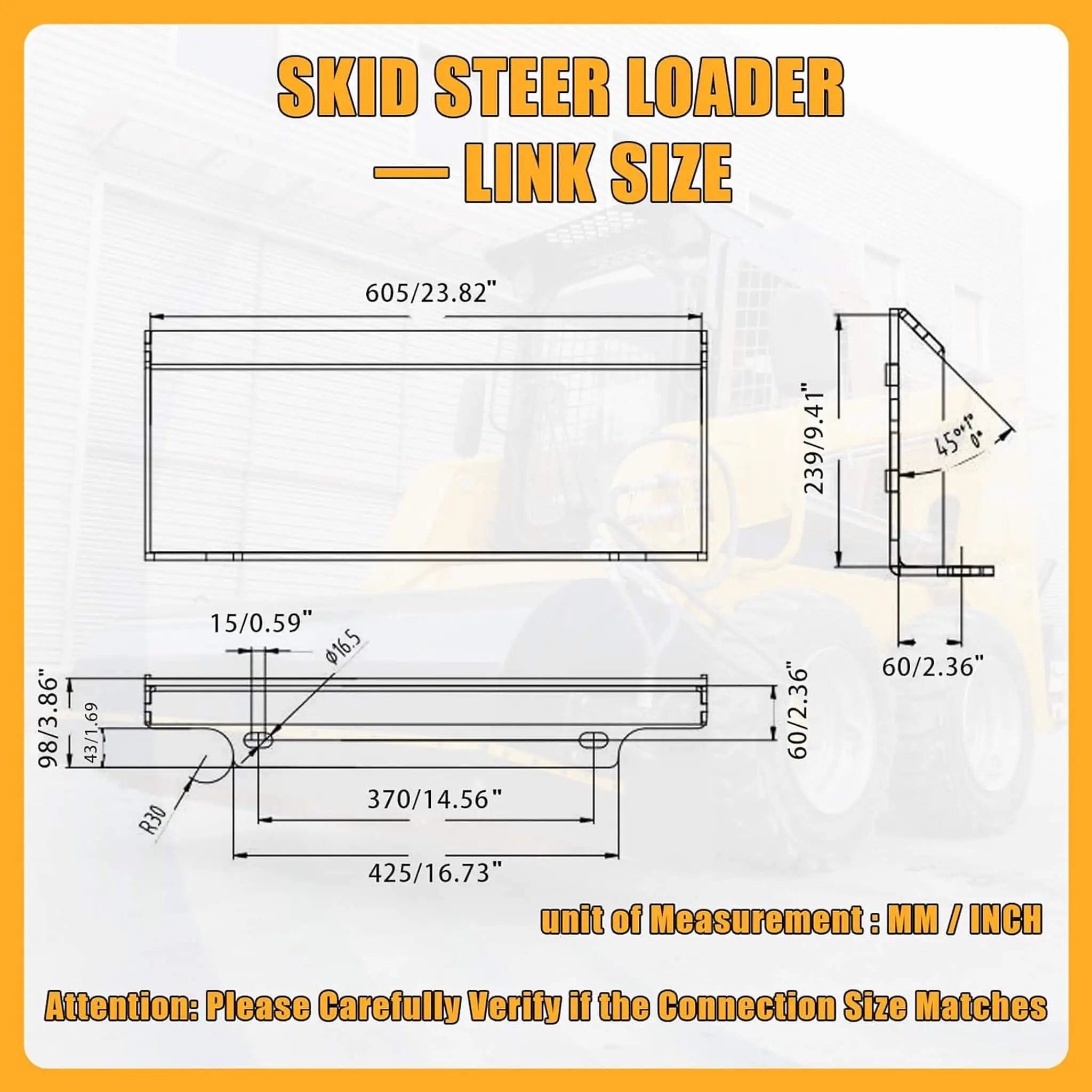 Heavy-Duty Skid Steer Fronthoe Attachment With 12-Inch Bucket (SAK95724) by SAKSBY WHOLESALE